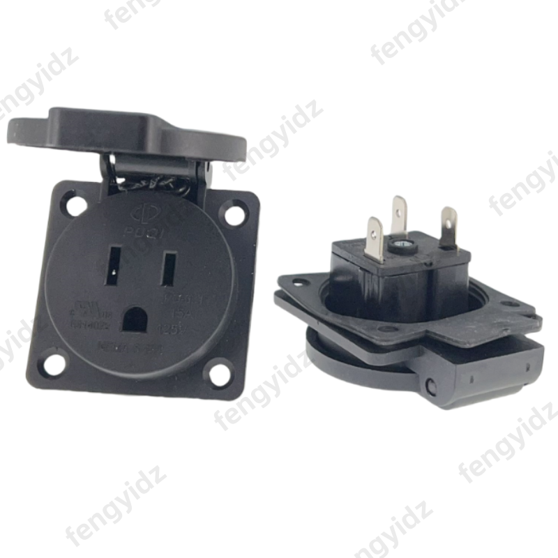 Outdoor Power Rack - Black 125V 15A 20A IP44 CE