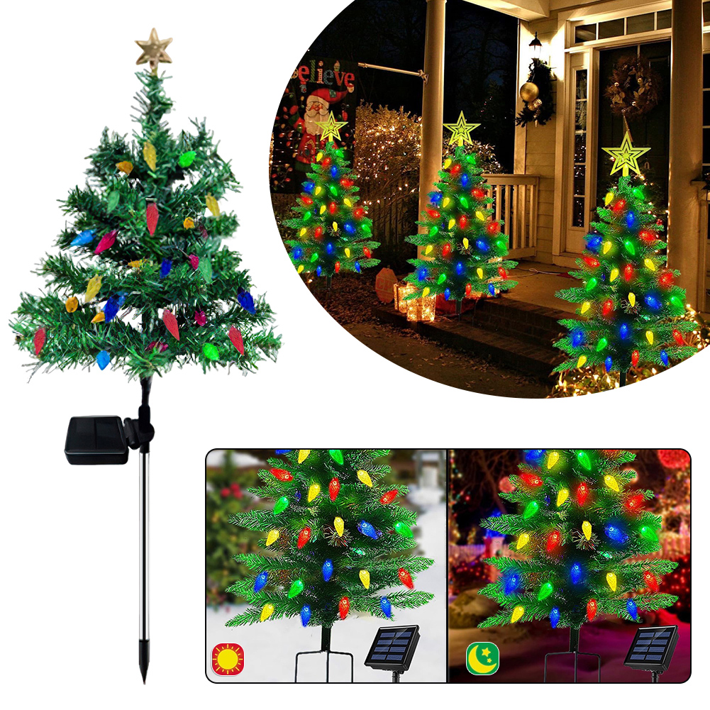 Outdoor Solar Power Xmas Lights - Xmas Tree Garden Decorative Led Lights