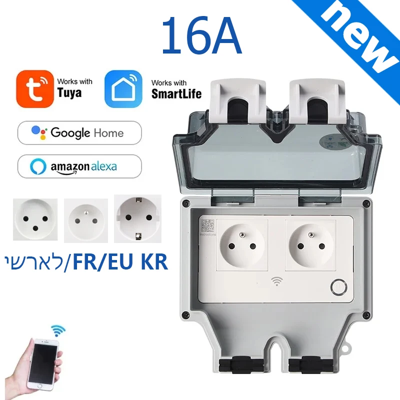 Outdoor Power Outlet Waterproof - Tuya Power Socket IP66 Outdoor EU
