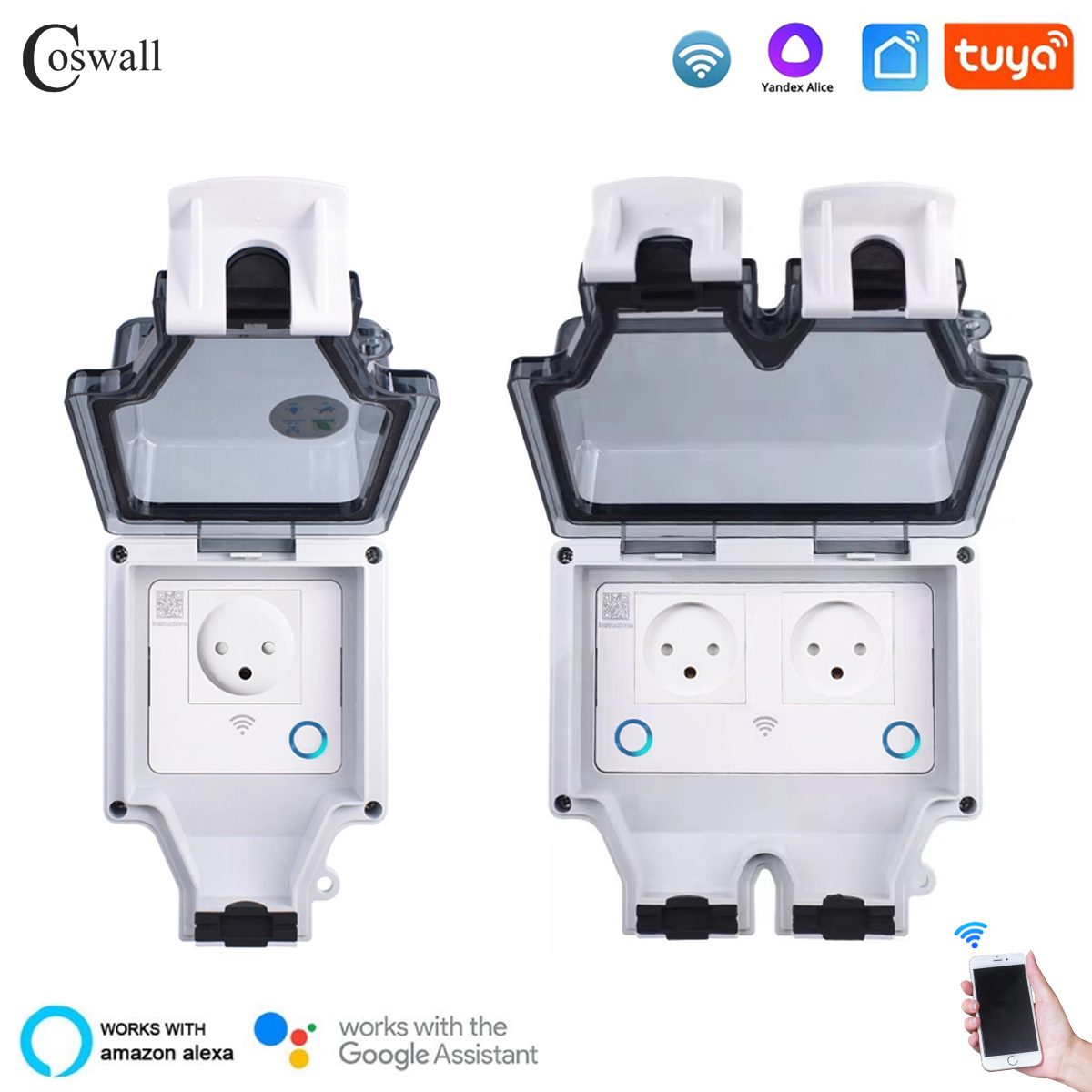 Outdoor Power Outlet Waterproof - Coswall Tuya Wifi IP66 Waterproof Israel