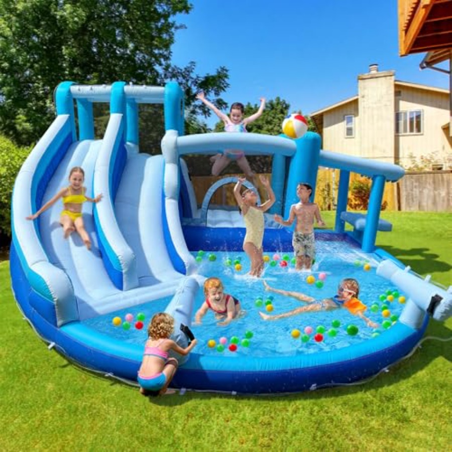 Outdoor Power House - Inflatable Bounce House Water Slide Water