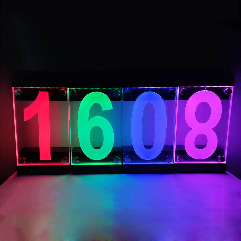 Outdoor Power House - Solar Powered RGB Color House Number