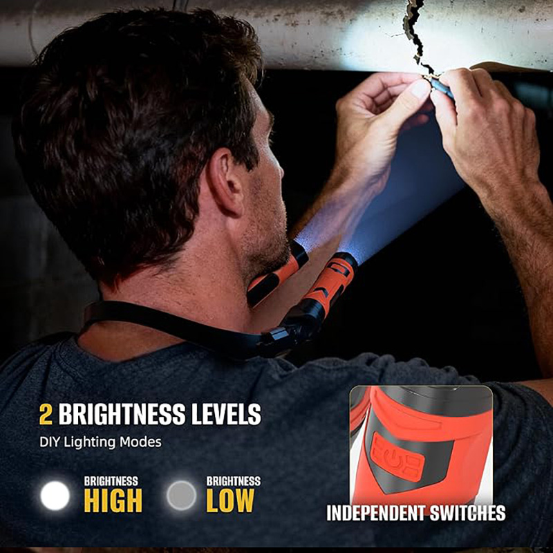 Outdoor Power Repair - Dual-Head LED Work Light,Magnetic USB-Powered Lamp,120°