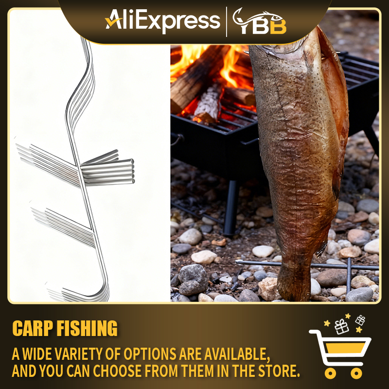 Outdoor Power Burner - Fish Hooks for Smoking, Stainless Steel