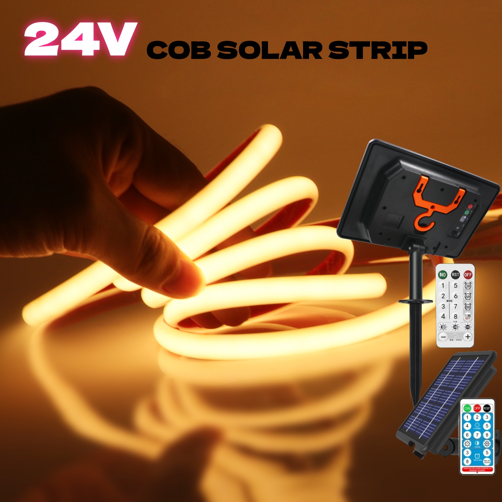 Outdoor Power Strip - Solar COB Neon Strips 24V Dimmable