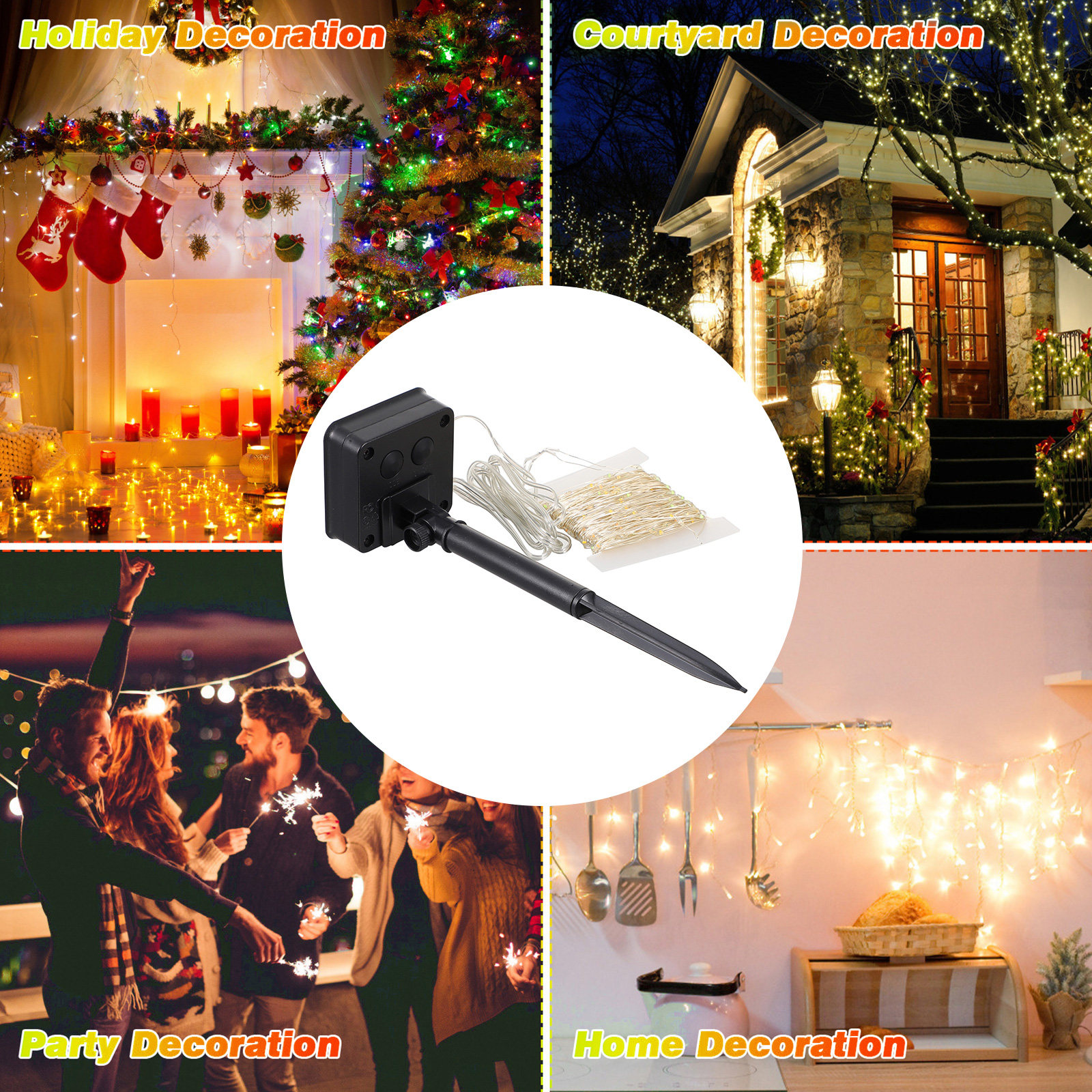Outdoor Solar Power Xmas Lights - Solar String Lights Outdoor Led 8