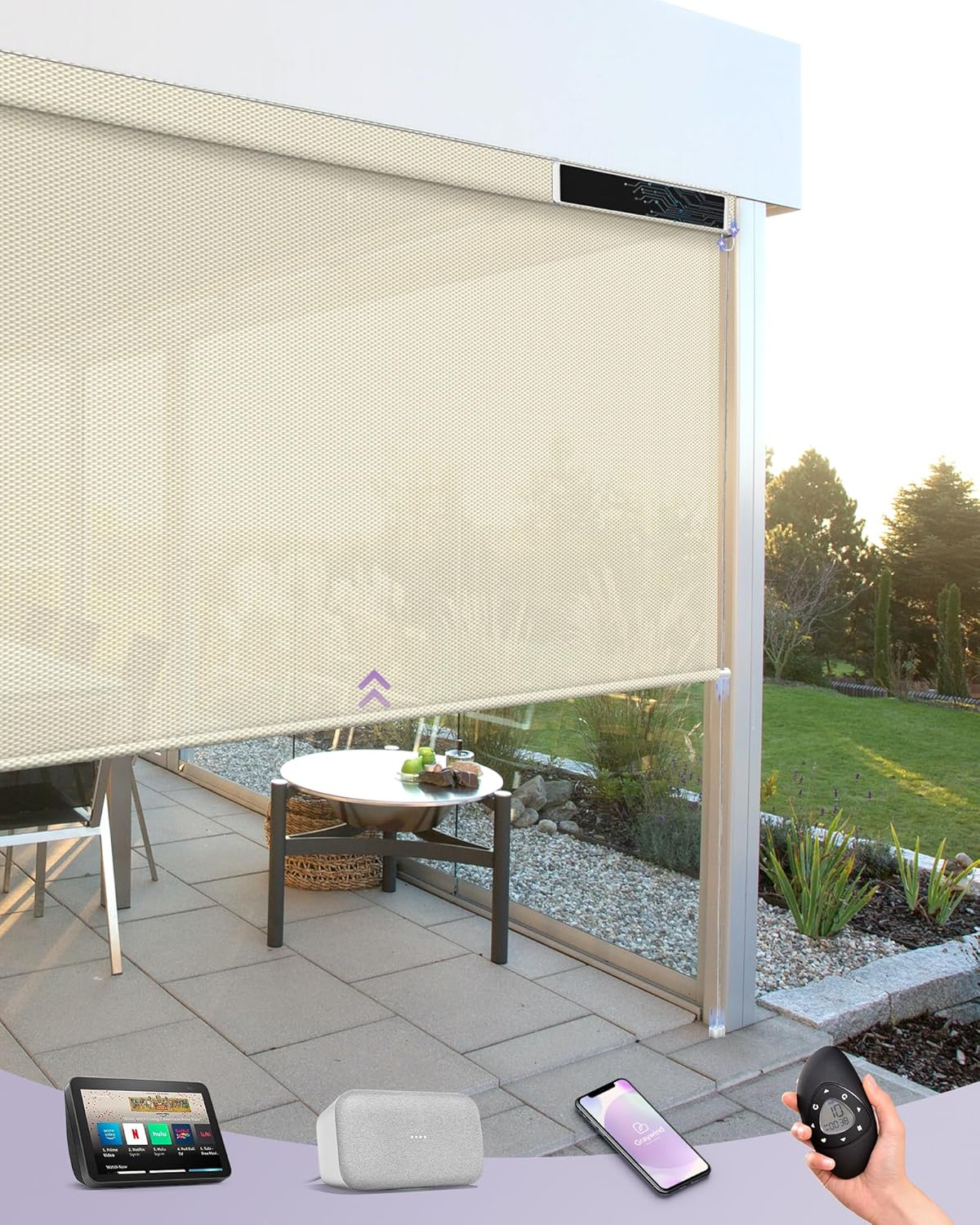 Motorized Outdoor Shades for P - Outdoor Power Roller Shades incelemesi ve fiyatı