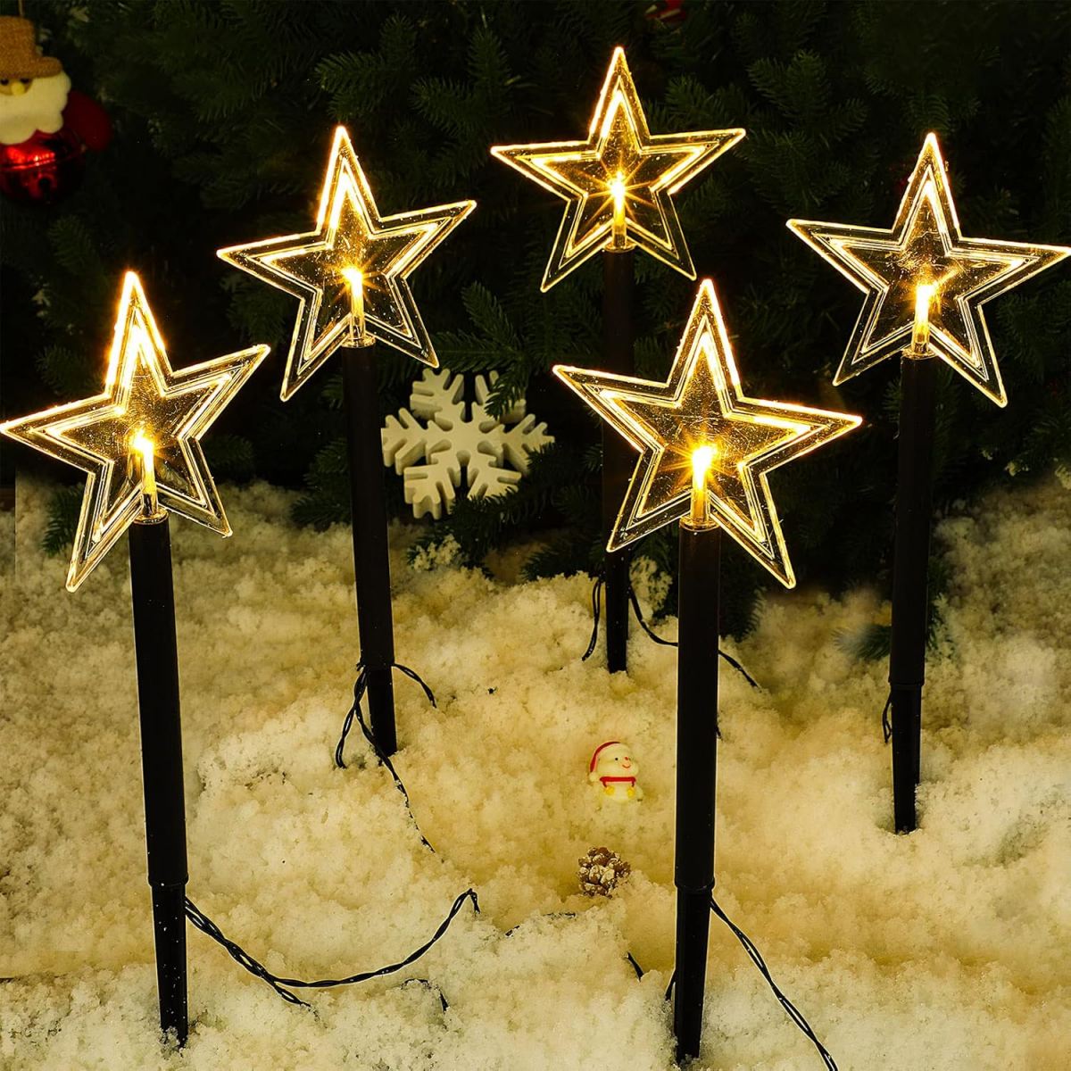 5Pcs Christmas Pathway Lights  - Outdoor Solar Power Xmas Lights incelemesi ve fiyatı