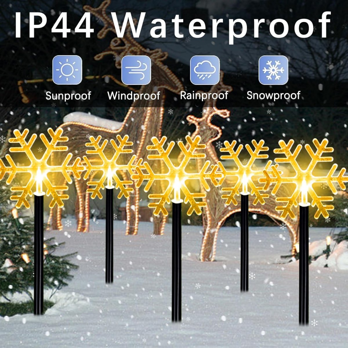5Pcs Christmas Pathway Lights  - Outdoor Solar Power Xmas Lights incelemesi ve fiyatı