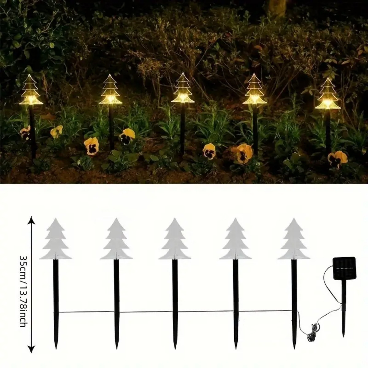 5Pcs Christmas Pathway Lights  - Outdoor Solar Power Xmas Lights incelemesi ve fiyatı