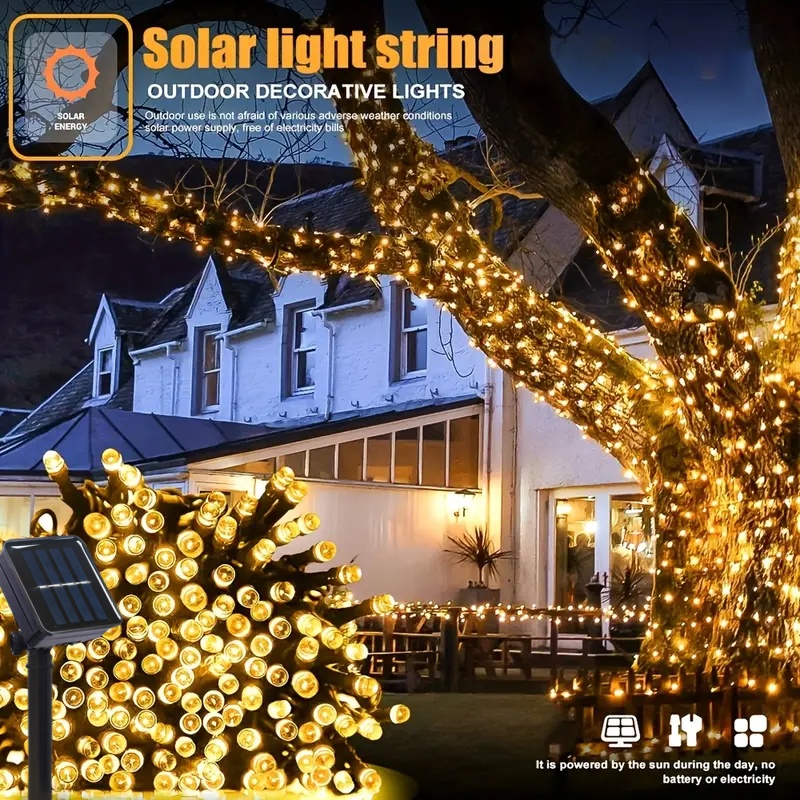 5M-32M LED Solar String Lights - Outdoor Solar Power Xmas Lights incelemesi ve fiyatı