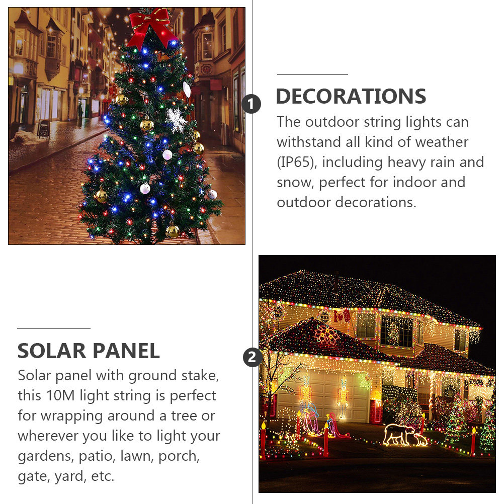 2 Sets Christmas Decor Outdoor - Outdoor Solar Power Xmas Lights incelemesi ve fiyatı