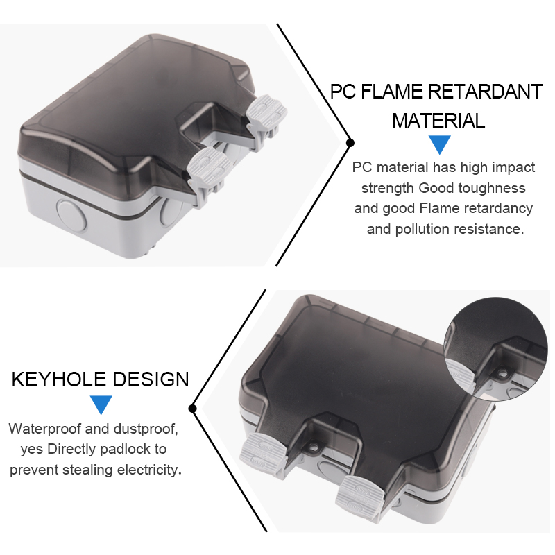 IP66 EU Germany Standard Water - Outdoor Power Outlet Waterproof incelemesi ve fiyatı