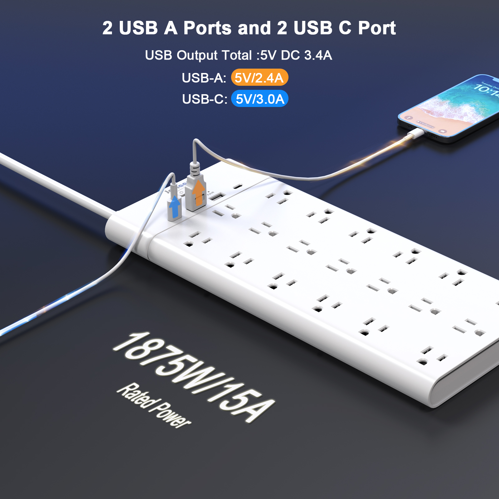 (1875W/15A,2100J)Power Strip 2 - Outdoor Power Strip incelemesi ve fiyatı