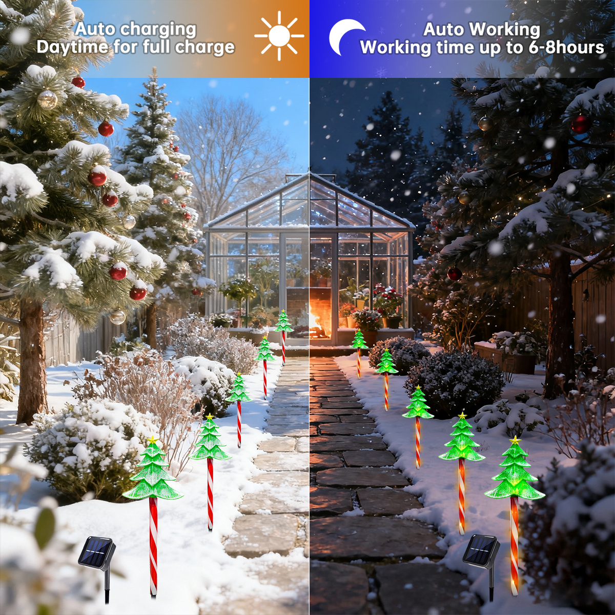 5pcs/set LED Xmas Tree Decorat - Outdoor Solar Power Xmas Lights incelemesi ve fiyatı