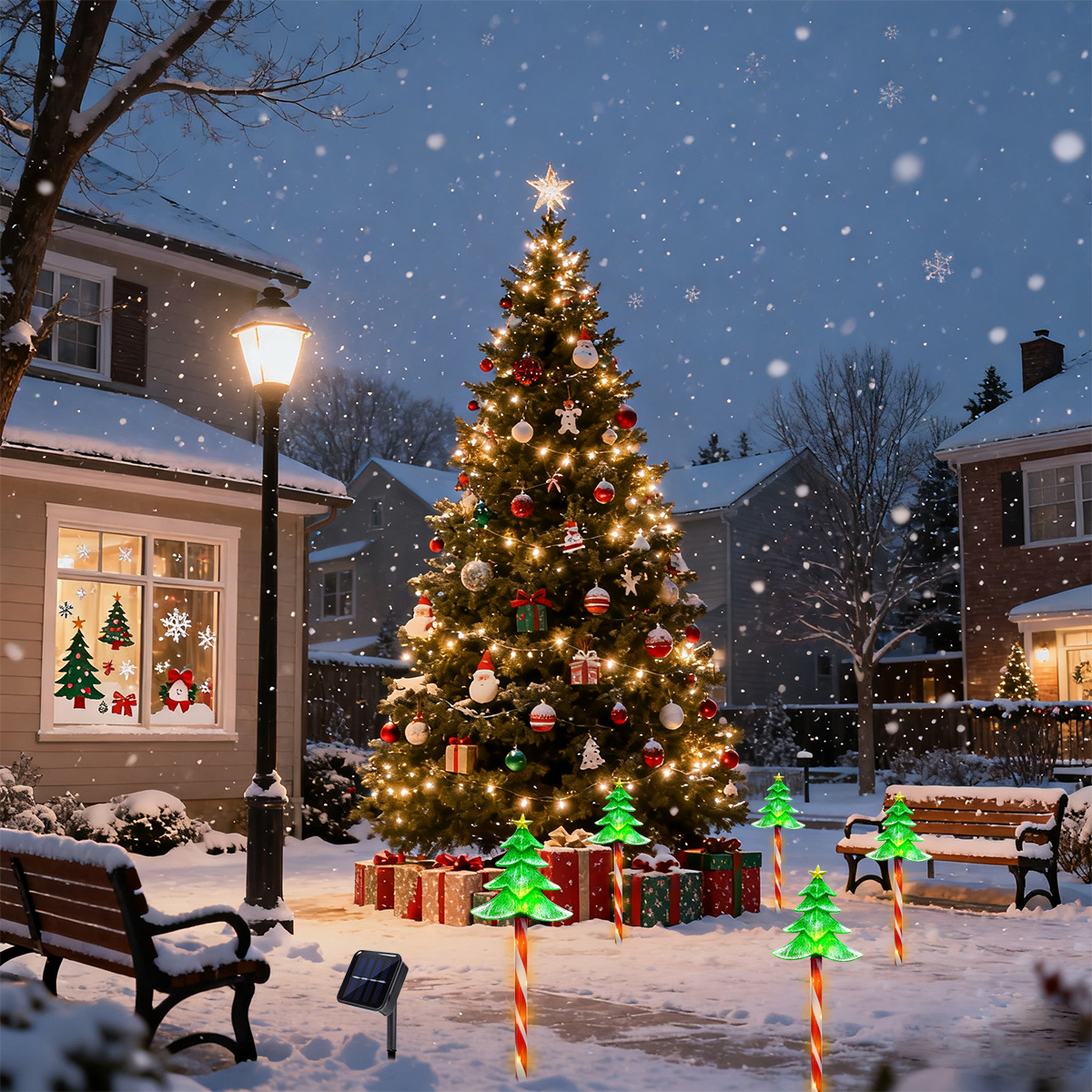 5pcs/set LED Xmas Tree Decorat - Outdoor Solar Power Xmas Lights incelemesi ve fiyatı