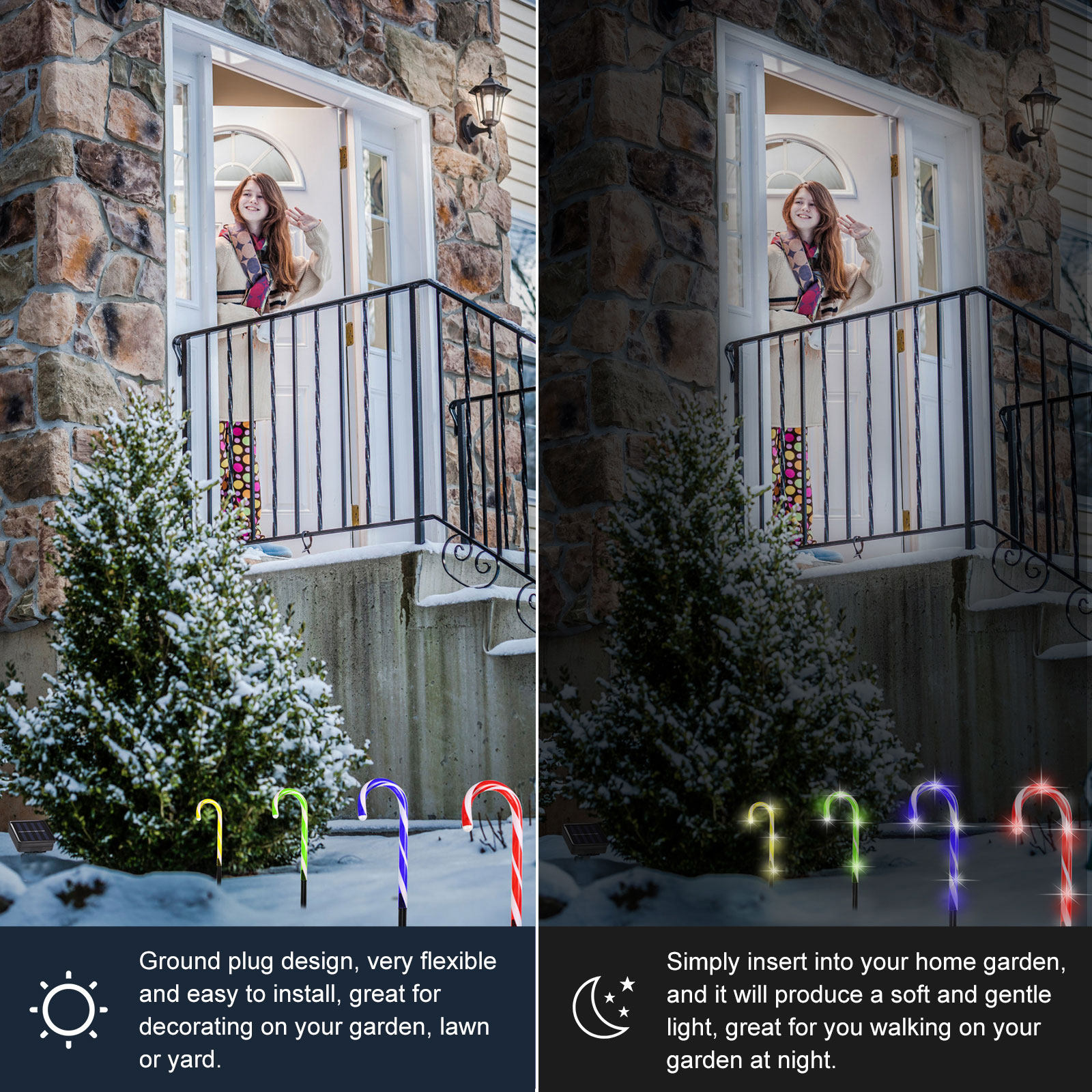 2Sets Solar Powered LED Candy  - Outdoor Solar Power Xmas Lights incelemesi ve fiyatı