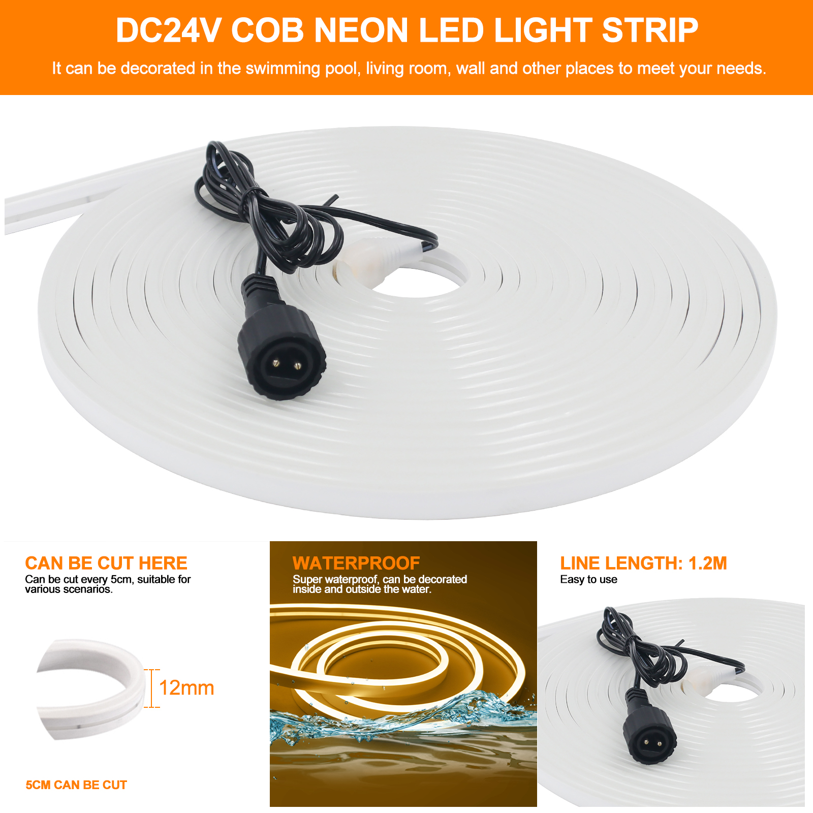 24V Solar Neon Light LED Strip - Outdoor Power Strip incelemesi ve fiyatı