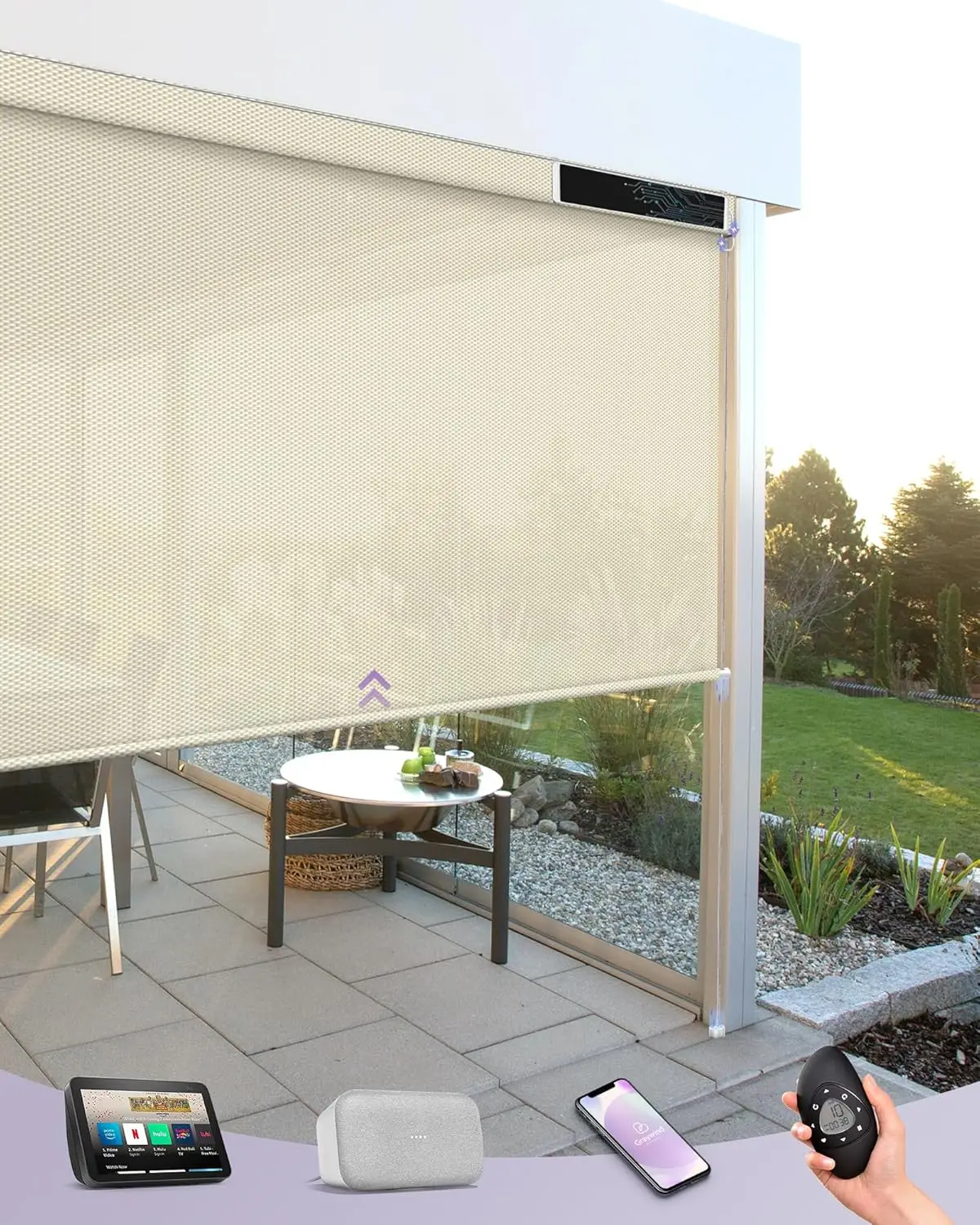 Motorized Outdoor Shades for P - Outdoor Power Roller Shades incelemesi ve fiyatı