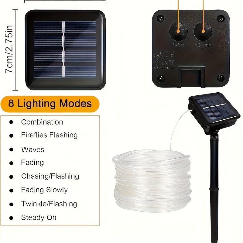 Solar Rope Light 8 Mode Waterp - Outdoor Solar Power Xmas Lights incelemesi ve fiyatı